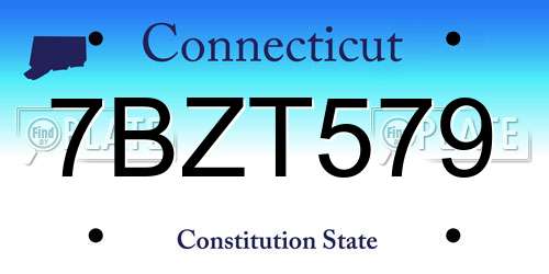 7BZT579 Connecticut License Plate
