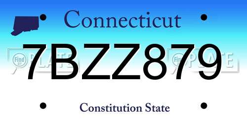 7BZZ879 Connecticut License Plate