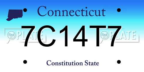 7C14T7 Connecticut License Plate