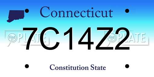 7C14Z2 Connecticut License Plate