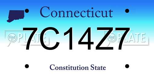 7C14Z7 Connecticut License Plate