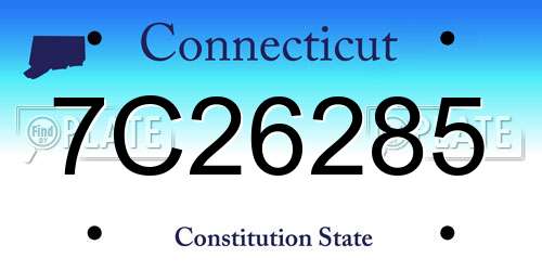 7C26285 Connecticut License Plate
