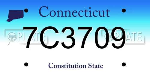 7C3709 Connecticut License Plate