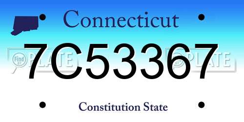 7C53367 Connecticut License Plate