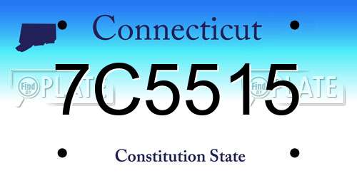 7C5515 Connecticut License Plate