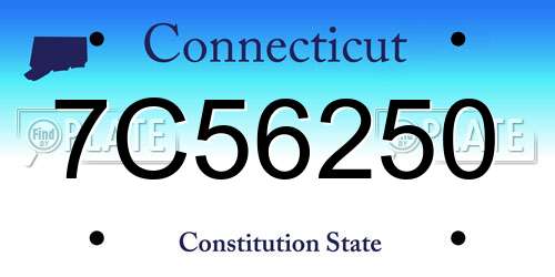 7C56250 Connecticut License Plate