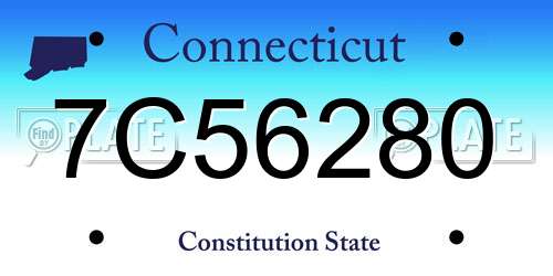 7C56280 Connecticut License Plate