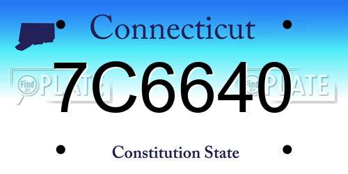 7C6640 Connecticut License Plate
