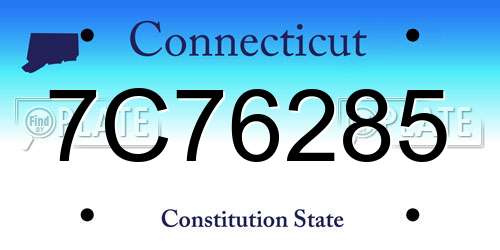 7C76285 Connecticut License Plate