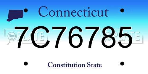 7C76785 Connecticut License Plate