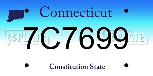7C7699 Connecticut License Plate