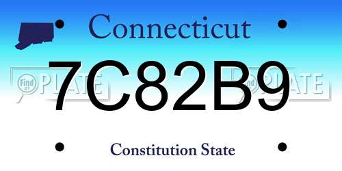 7C82B9 Connecticut License Plate