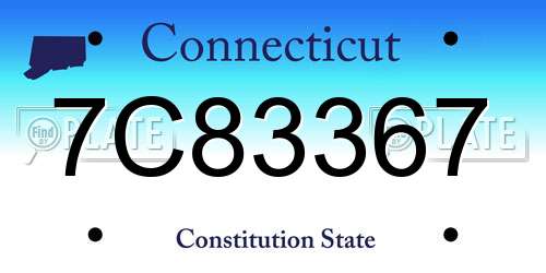 7C83367 Connecticut License Plate