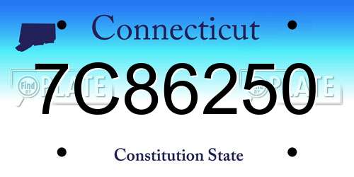 7C86250 Connecticut License Plate