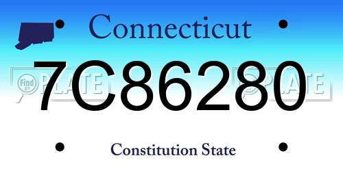 7C86280 Connecticut License Plate