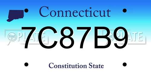 7C87B9 Connecticut License Plate