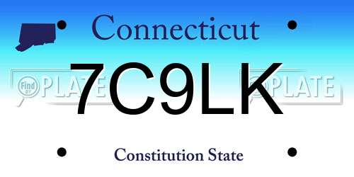 7C9LK Connecticut License Plate