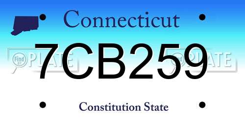 7CB259 Connecticut License Plate
