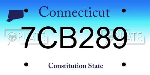 7CB289 Connecticut License Plate