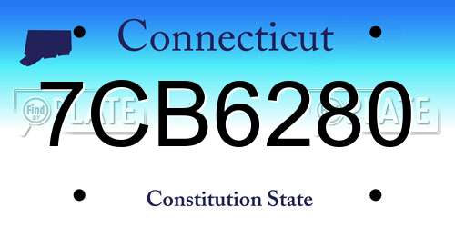 7CB6280 Connecticut License Plate