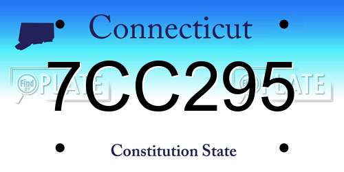 7CC295 Connecticut License Plate