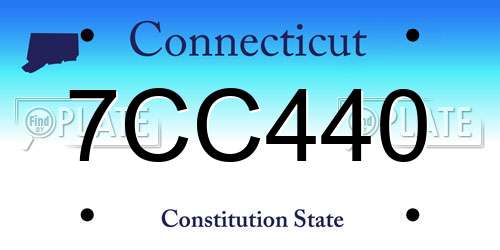 7CC440 Connecticut License Plate