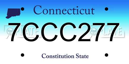 7CCC277 Connecticut License Plate