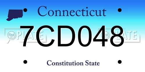 7CD048 Connecticut License Plate