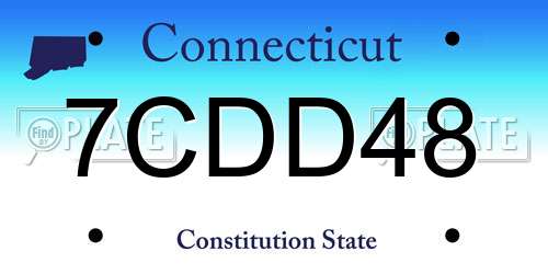 7CDD48 Connecticut License Plate