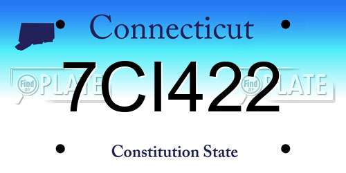 7CI422 Connecticut License Plate
