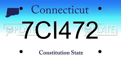 7CI472 Connecticut License Plate