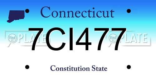 7CI477 Connecticut License Plate
