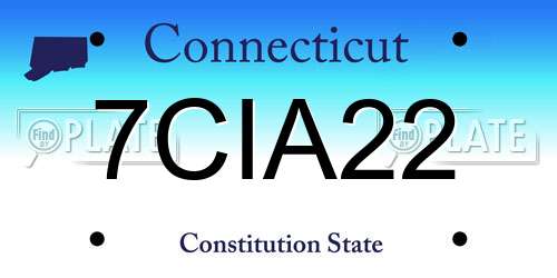 7CIA22 Connecticut License Plate