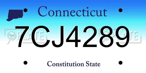 7CJ4289 Connecticut License Plate