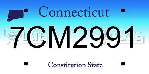 7CM2991 Connecticut License Plate
