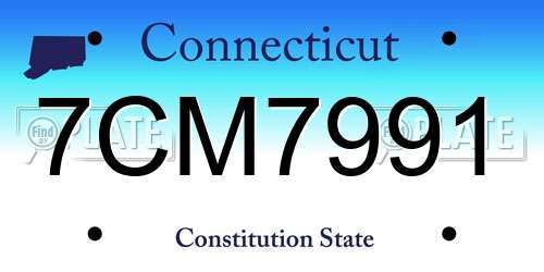 7CM7991 Connecticut License Plate