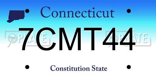 7CMT44 Connecticut License Plate