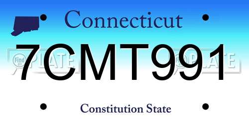 7CMT991 Connecticut License Plate
