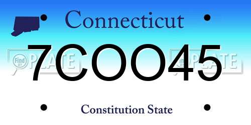7COO45 Connecticut License Plate