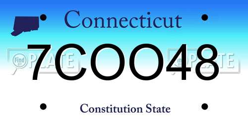 7COO48 Connecticut License Plate