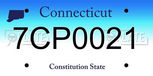 7CP0021 Connecticut License Plate