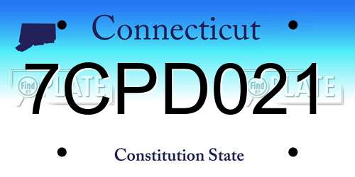7CPD021 Connecticut License Plate