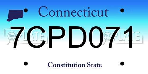 7CPD071 Connecticut License Plate