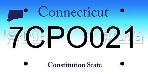 7CPO021 Connecticut License Plate
