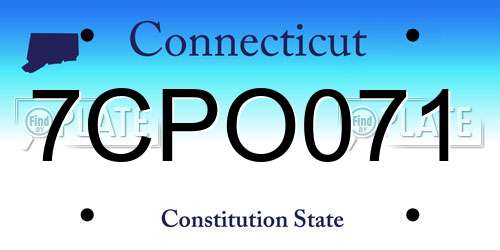 7CPO071 Connecticut License Plate