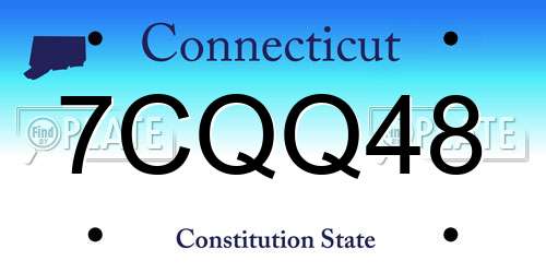 7CQQ48 Connecticut License Plate