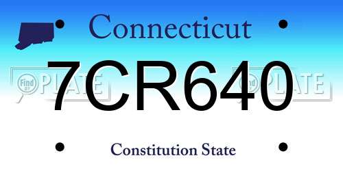 7CR640 Connecticut License Plate