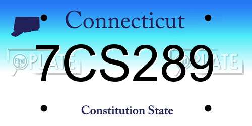 7CS289 Connecticut License Plate