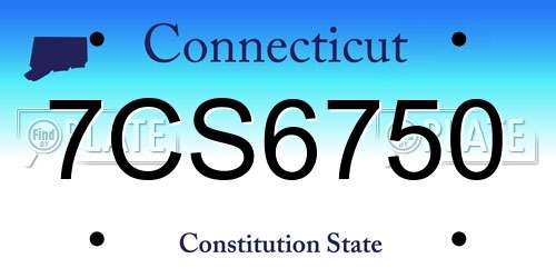 7CS6750 Connecticut License Plate