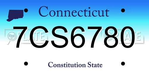 7CS6780 Connecticut License Plate